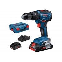 BOSCH GSB 18V-55 smūginis gręžtuvas - suktuvas 2x4 Ah L-Boxx